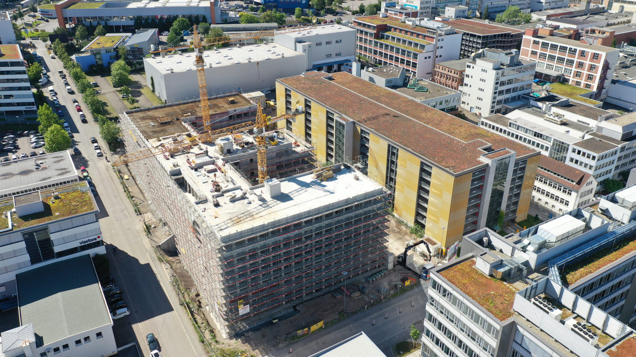 Das TC-2 im Technologiecenter Stuttgart soll im Frühjahr 2021 bezugsfertig sein